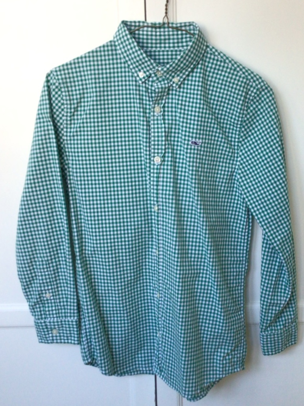 Vineyard Vines Green & White Gingham Button-Down Shirt